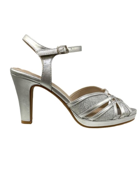 SANDALIA NAPA ENTRELAZADA PLATA