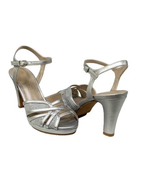 SANDALIA NAPA ENTRELAZADA PLATA