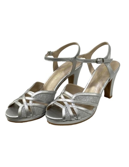 SANDALIA NAPA ENTRELAZADA PLATA