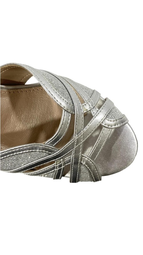 SANDALIA NAPA ENTRELAZADA PLATA