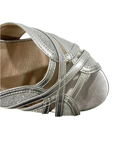 SANDALIA NAPA ENTRELAZADA PLATA