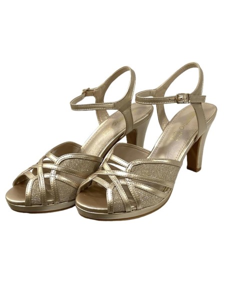 SANDALIA NAPA ENTRELAZADA ORO