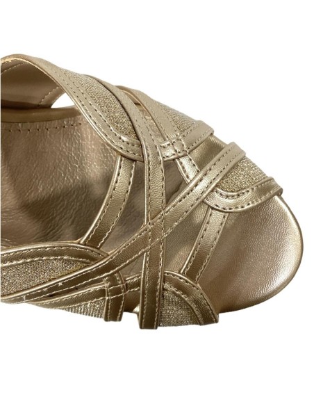 SANDALIA NAPA ENTRELAZADA ORO