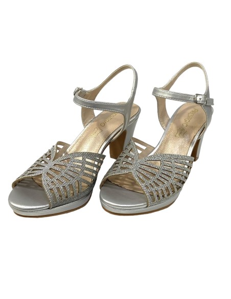 SANDALIA TIRAS ARAÑA PLATA