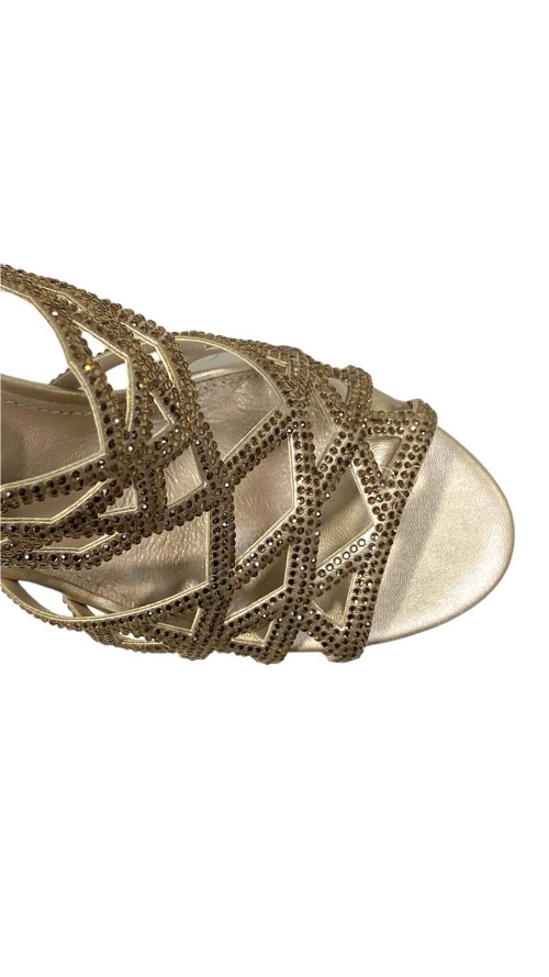 SANDALIA TIRAS CON BRILLO ORO SANDALIA TIRAS CON BRILLO ORO