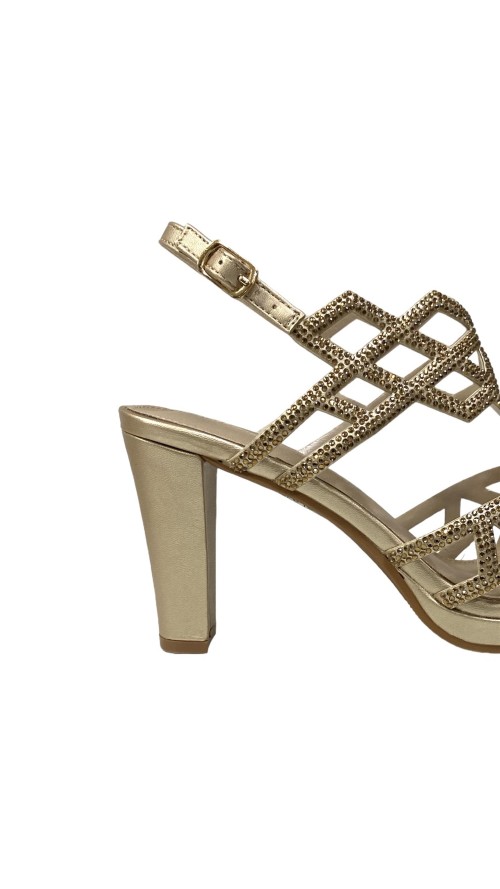 SANDALIA TIRAS CON BRILLO ORO SANDALIA TIRAS CON BRILLO ORO