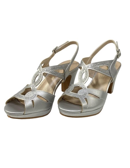 SANDALIA TIRAS ENTRELAZADAS PLATA