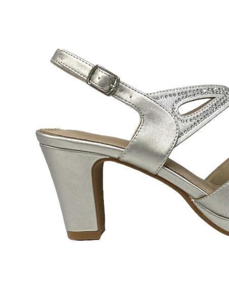 SANDALIA TIRAS ENTRELAZADAS PLATA