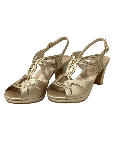 SANDALIA TIRAS ENTRELAZADAS ORO