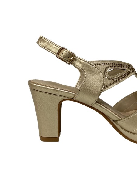 SANDALIA TIRAS ENTRELAZADAS ORO