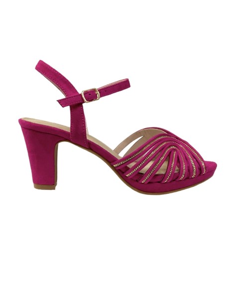 SANDALIA TIRAS INCRUSTACION ME BUGANVILLA