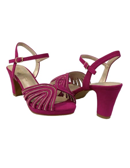 SANDALIA TIRAS INCRUSTACION ME BUGANVILLA