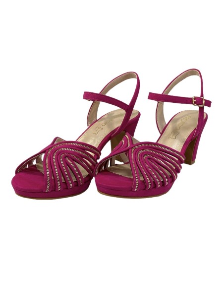 SANDALIA TIRAS INCRUSTACION ME BUGANVILLA