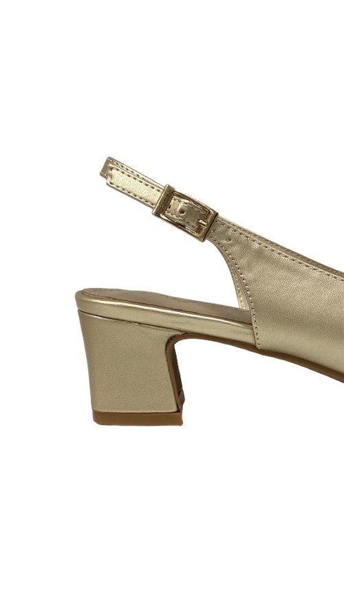 SANDALIA TACON BAJO ORO