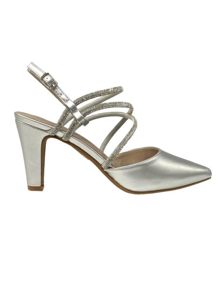 SANDALIA METALIZADA PLATA