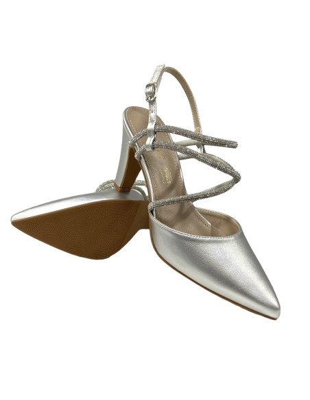 SANDALIA METALIZADA PLATA