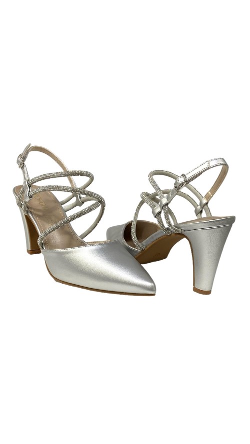 SANDALIA METALIZADA PLATA