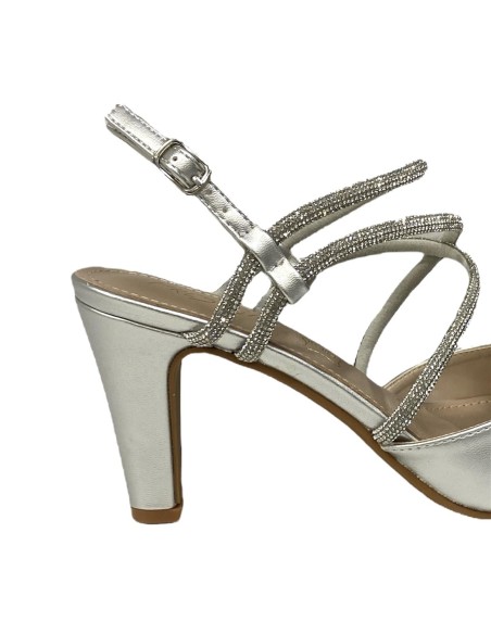 SANDALIA METALIZADA PLATA