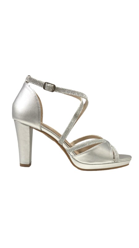 SANDALIA TALON CUBIERTO PLATA