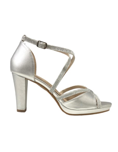 SANDALIA TALON CUBIERTO PLATA
