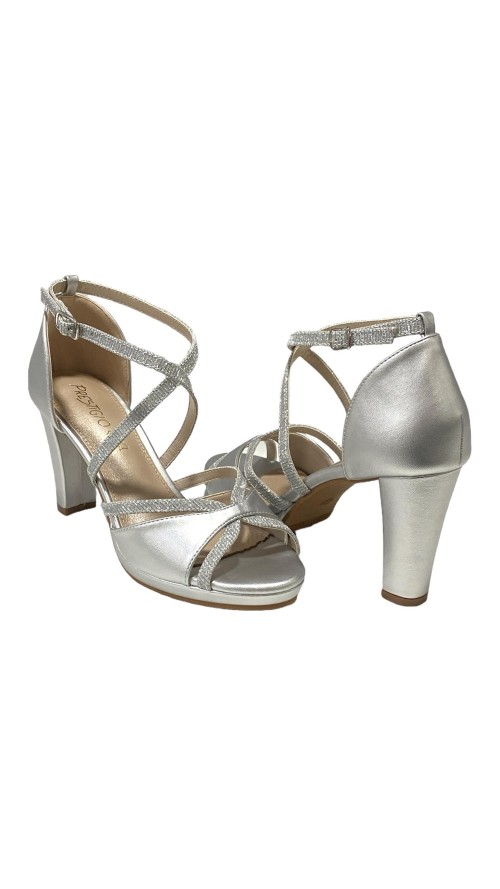 SANDALIA TALON CUBIERTO PLATA