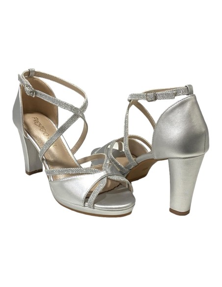 SANDALIA TALON CUBIERTO PLATA