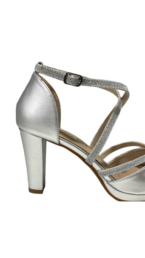 SANDALIA TALON CUBIERTO PLATA