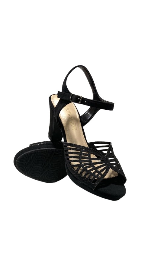 SANDALIA TIRAS ARAÑA NEGRO