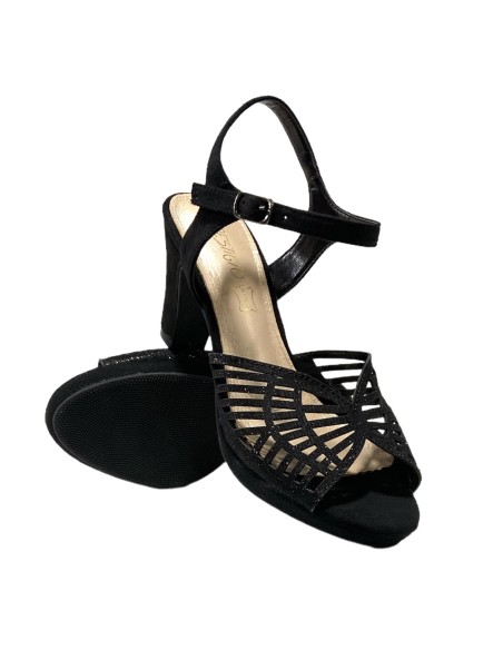 SANDALIA TIRAS ARAÑA NEGRO