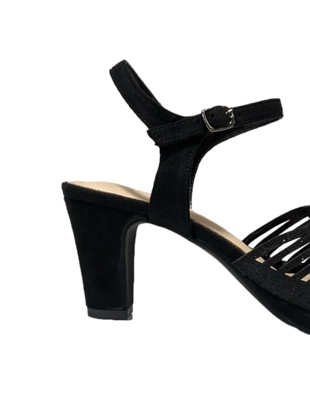 SANDALIA TIRAS ARAÑA NEGRO