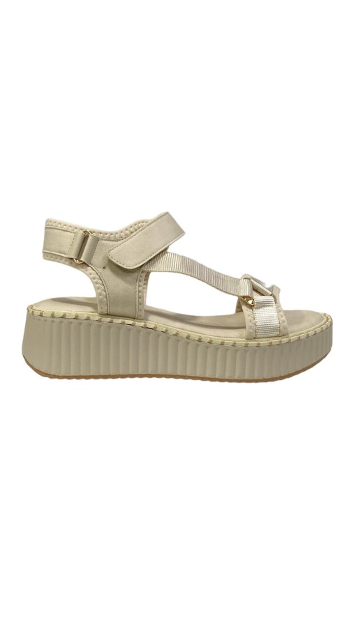 SANDALIA DEPORTIVA TIRAS BEIG