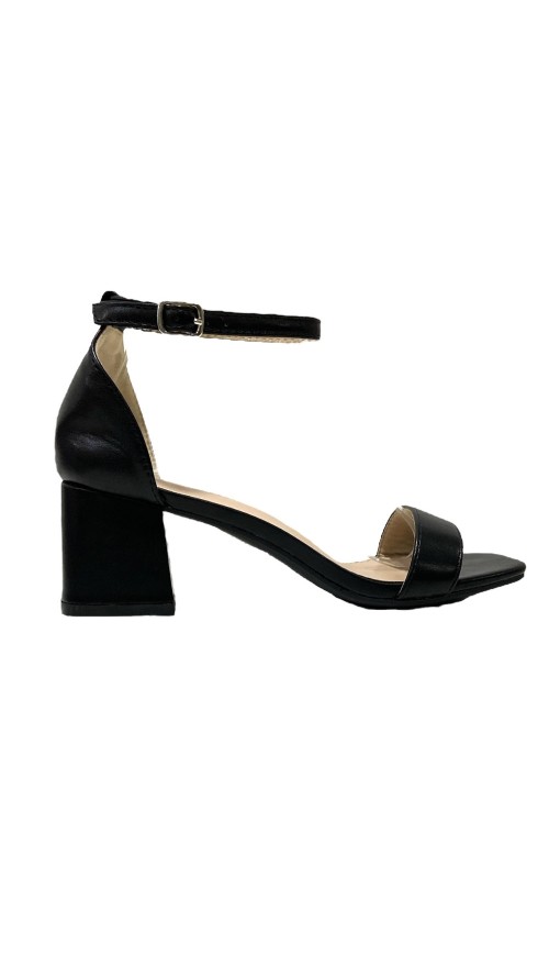 SANDALIA TACON BAJO TALON CUBI NEGRO