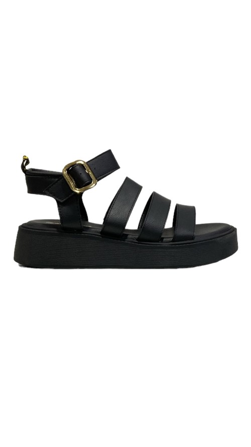 SANDALIA TRES TIRAS SPORT NEGRO