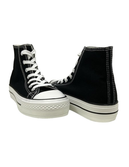 BOTA LONA DOBLE SUELA NEGRO