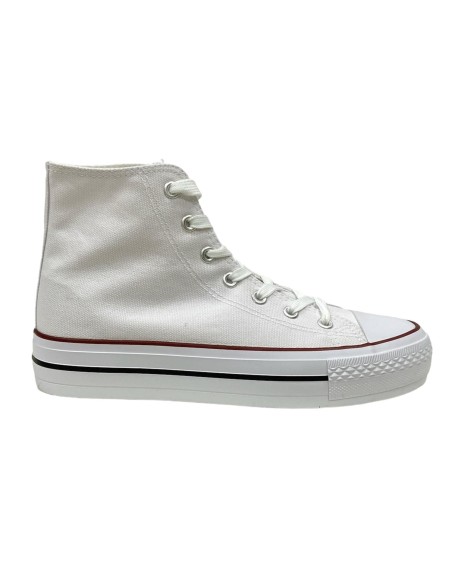 BOTA LONA DOBLE SUELA BLANCO