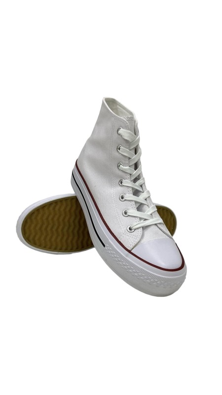 BOTA LONA DOBLE SUELA BLANCO 2