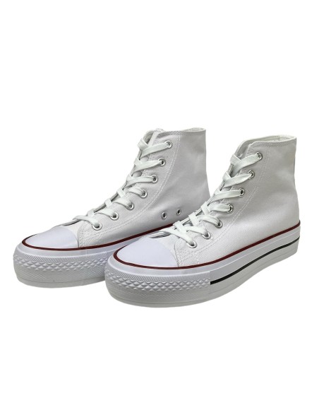 BOTA LONA DOBLE SUELA BLANCO