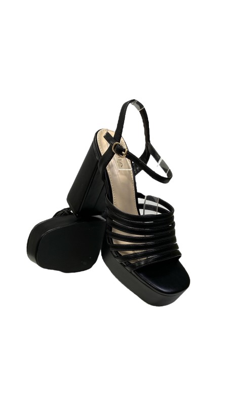 SANDALIA MULTITIRAS METALIZADA NEGRO 2