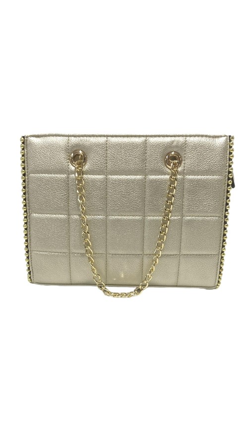 BOLSO NAPA FILO METALICO ORO