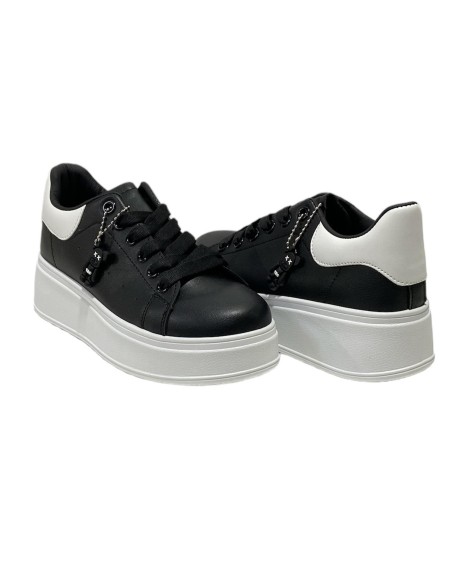 BAMBA NAPA SUELA ANCHA NEGRO