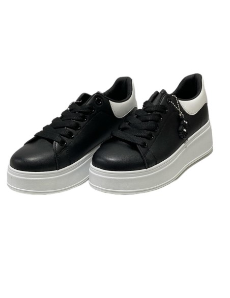 BAMBA NAPA SUELA ANCHA NEGRO