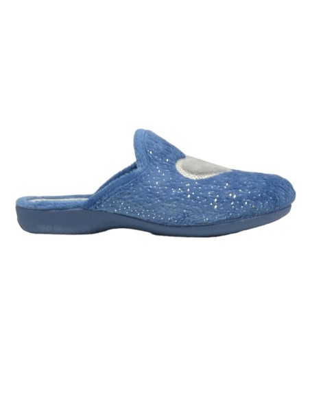 ZAPATILLA CORAZON CON GLITER AZUL