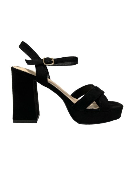 SANDALIA TIRAS CRUZADA NEGRO