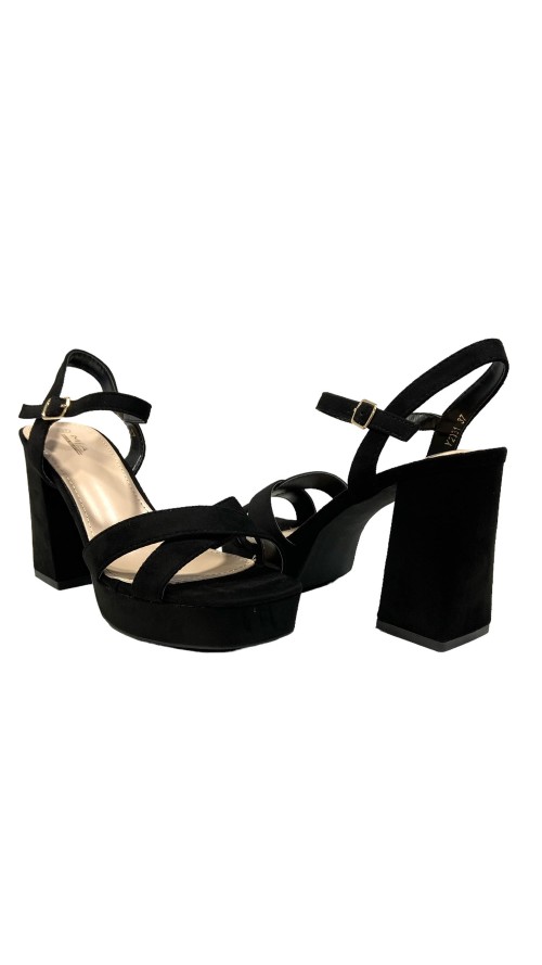 SANDALIA TIRAS CRUZADA NEGRO