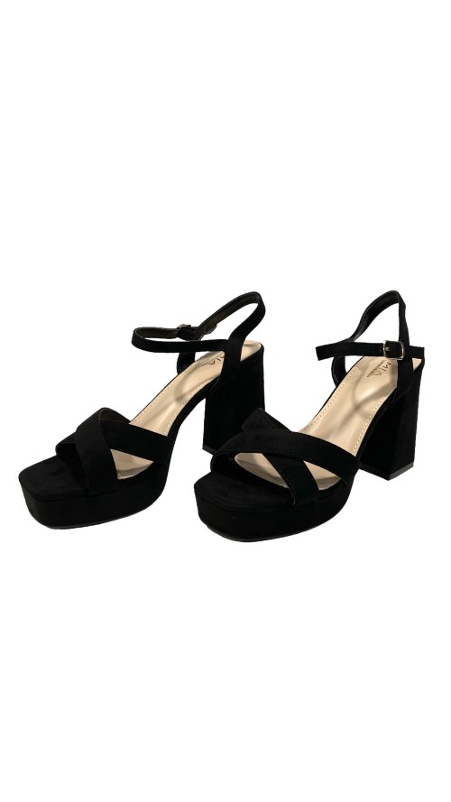 SANDALIA TIRAS CRUZADA NEGRO