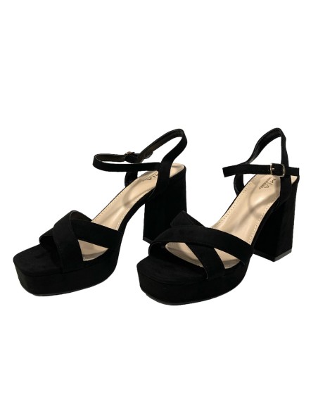 SANDALIA TIRAS CRUZADA NEGRO