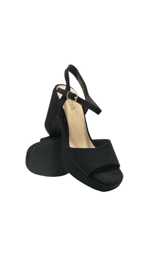 SANDALIA TIRA TACON ANCHO NEGRO SANDALIA TIRA TACON ANCHO NEGRO