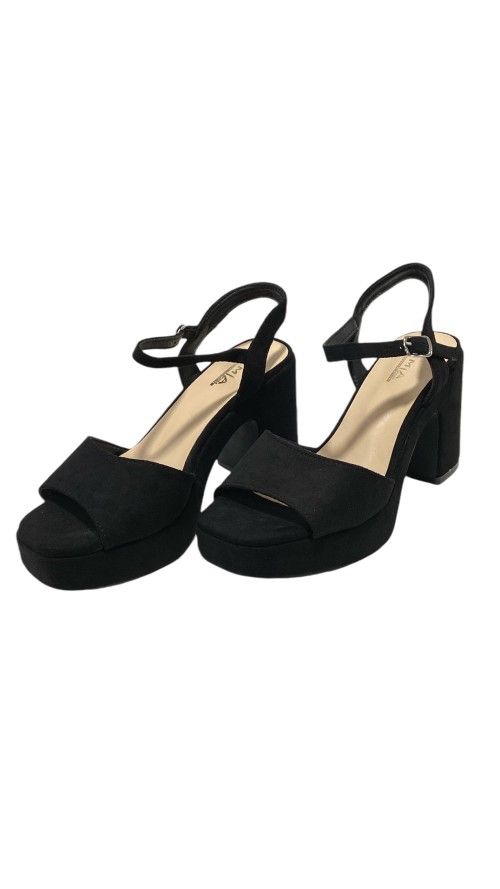 SANDALIA TIRA TACON ANCHO NEGRO SANDALIA TIRA TACON ANCHO NEGRO