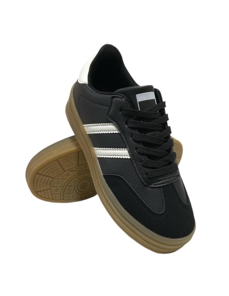DEPORTIVA SUELA TOCINO ANCHA NEGRO