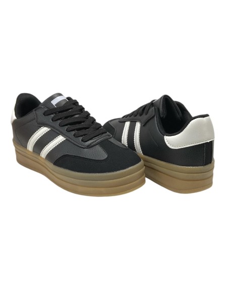 DEPORTIVA SUELA TOCINO ANCHA NEGRO